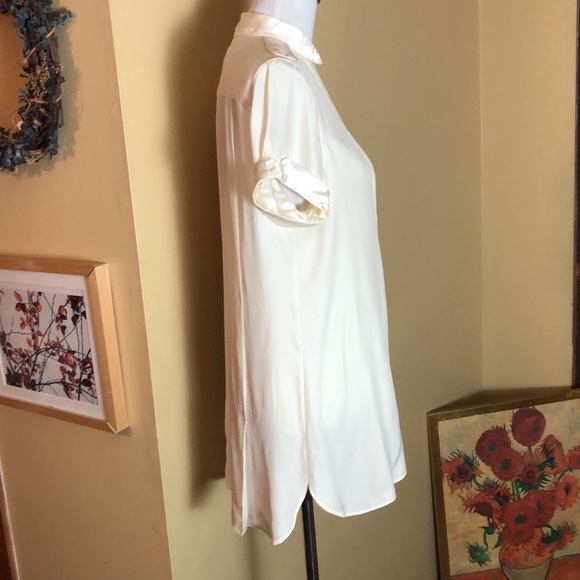 RAG & BONE size 6 Silk Tunic Ecru Metal Buttons Romantic Breathable Elegant $249 - Picture 6 of 12